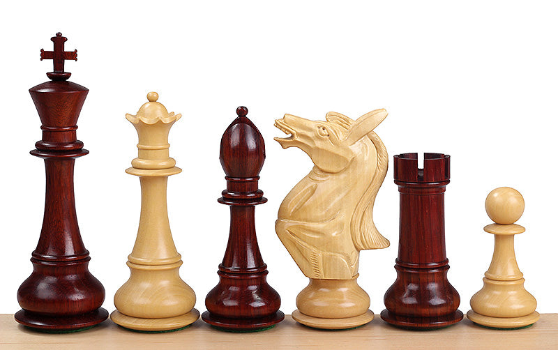 Figury szachowe Napoleona 6 cali – czerwony padauk i bukszpan