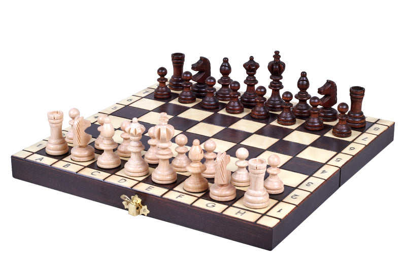 Miniaturowy zestaw szachów olimpijskich z tacką (król 2,36 cala)