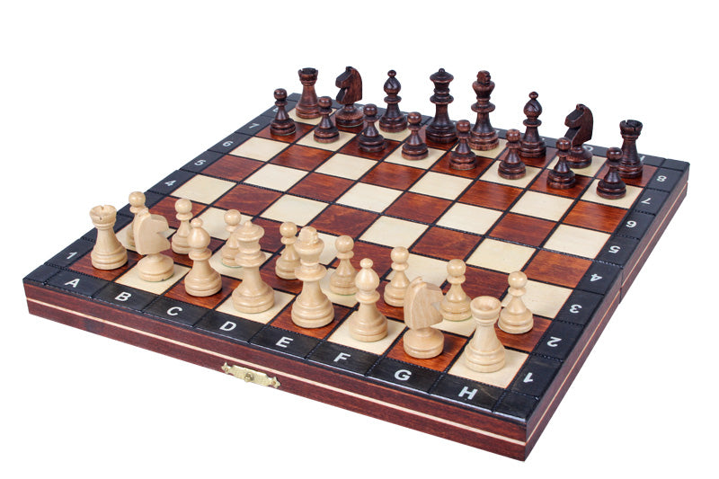 Magnetyczny zestaw szachów drewnianych z tacką (2,17" King)