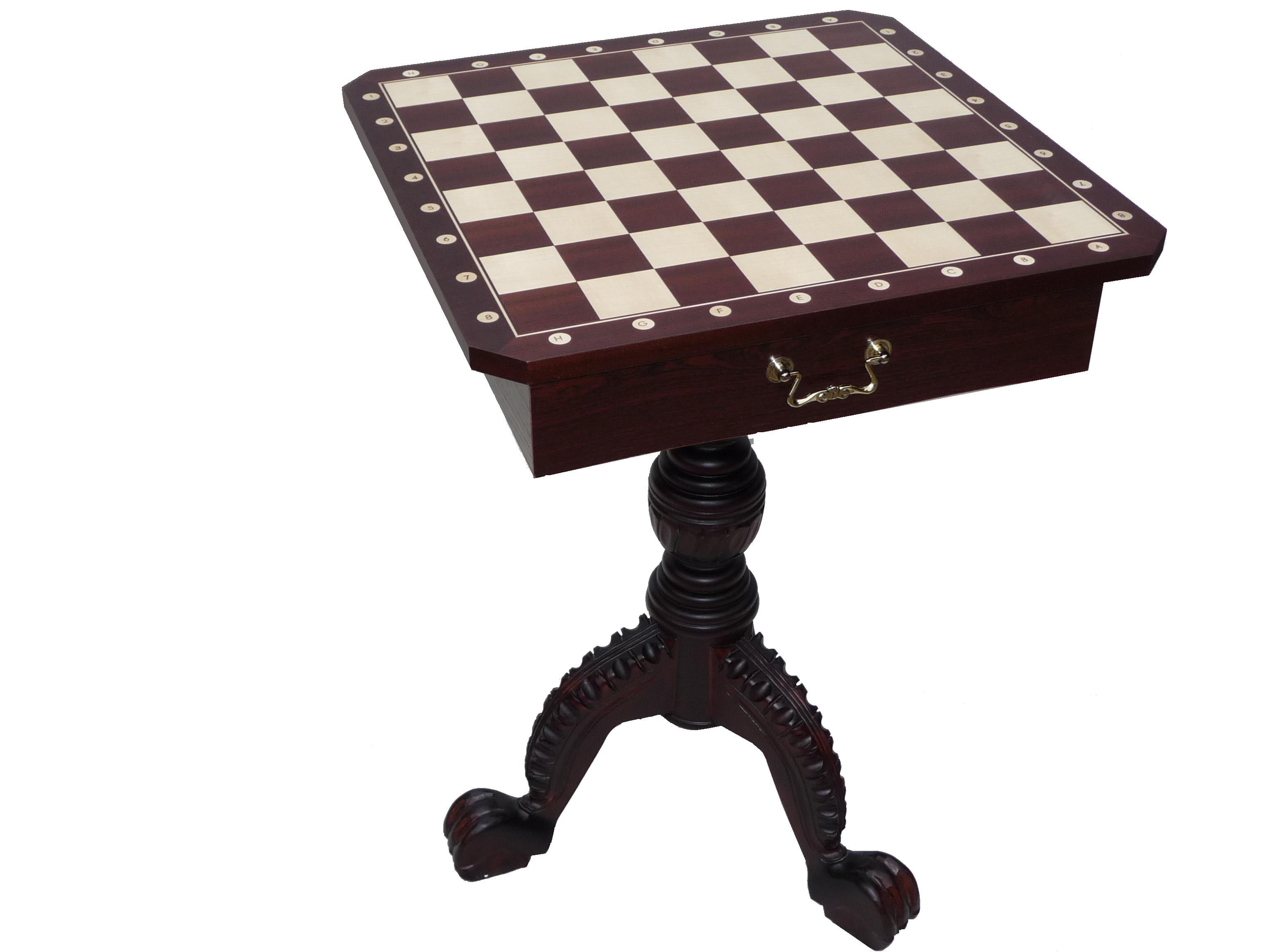Stół szachowy z mahoniu z figurami szachowymi Royal Lux – 21 kg (król: 5,1 cala)