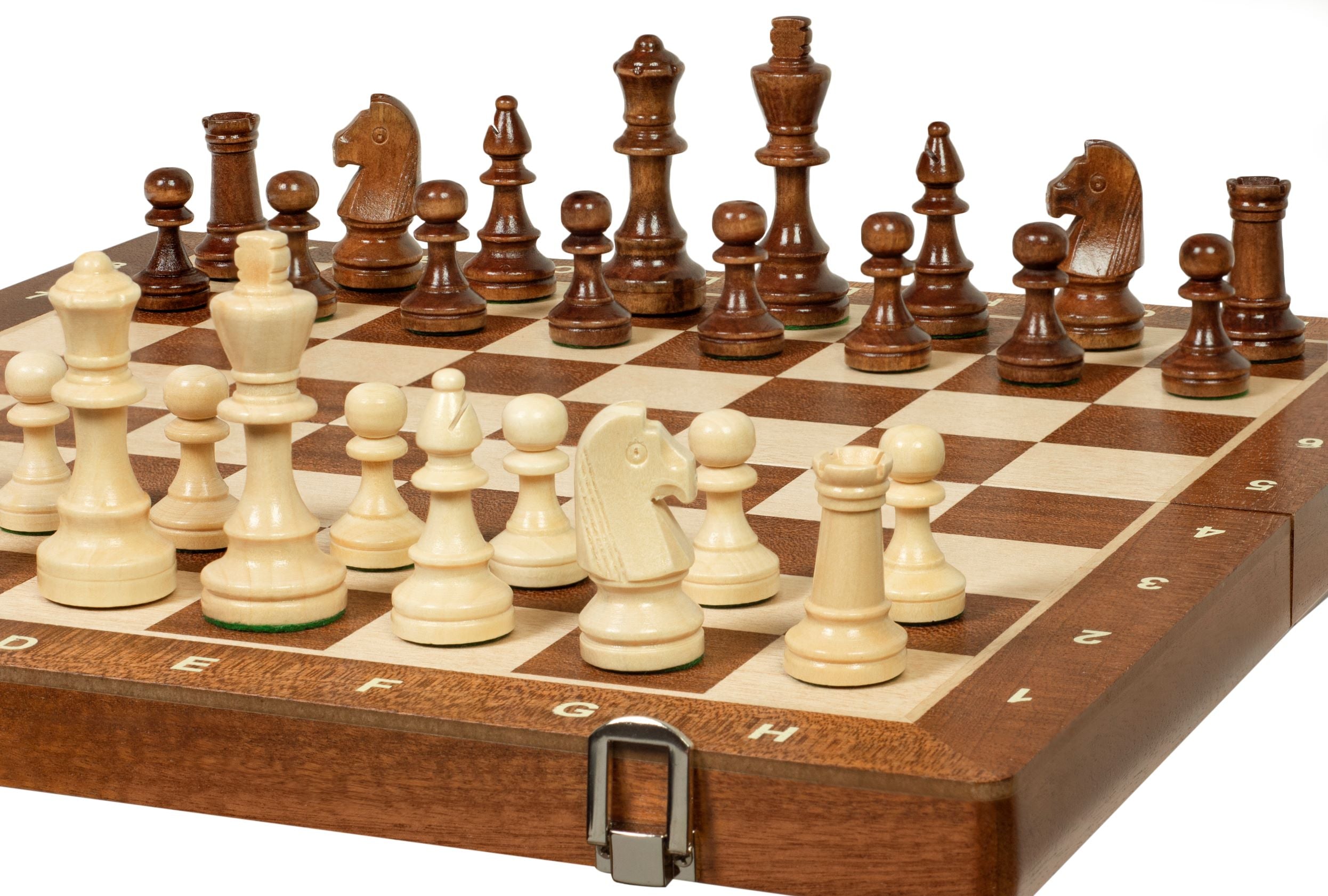 Tournament Staunton Chess Set No 4 with Mahogany & Maple Board