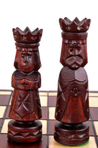 Zestaw szachów składanych Castle Small, ręcznie robione figury z drewna lipowego, plansza 19,7"