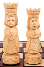 Zestaw szachów składanych Castle Small, ręcznie robione figury z drewna lipowego, plansza 19,7"