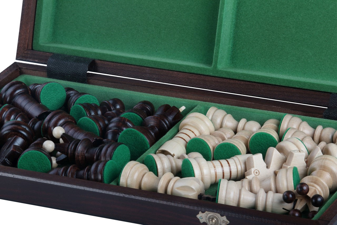 Duży zestaw szachowy Pearl z filcową wyściółką (3,54 cala)