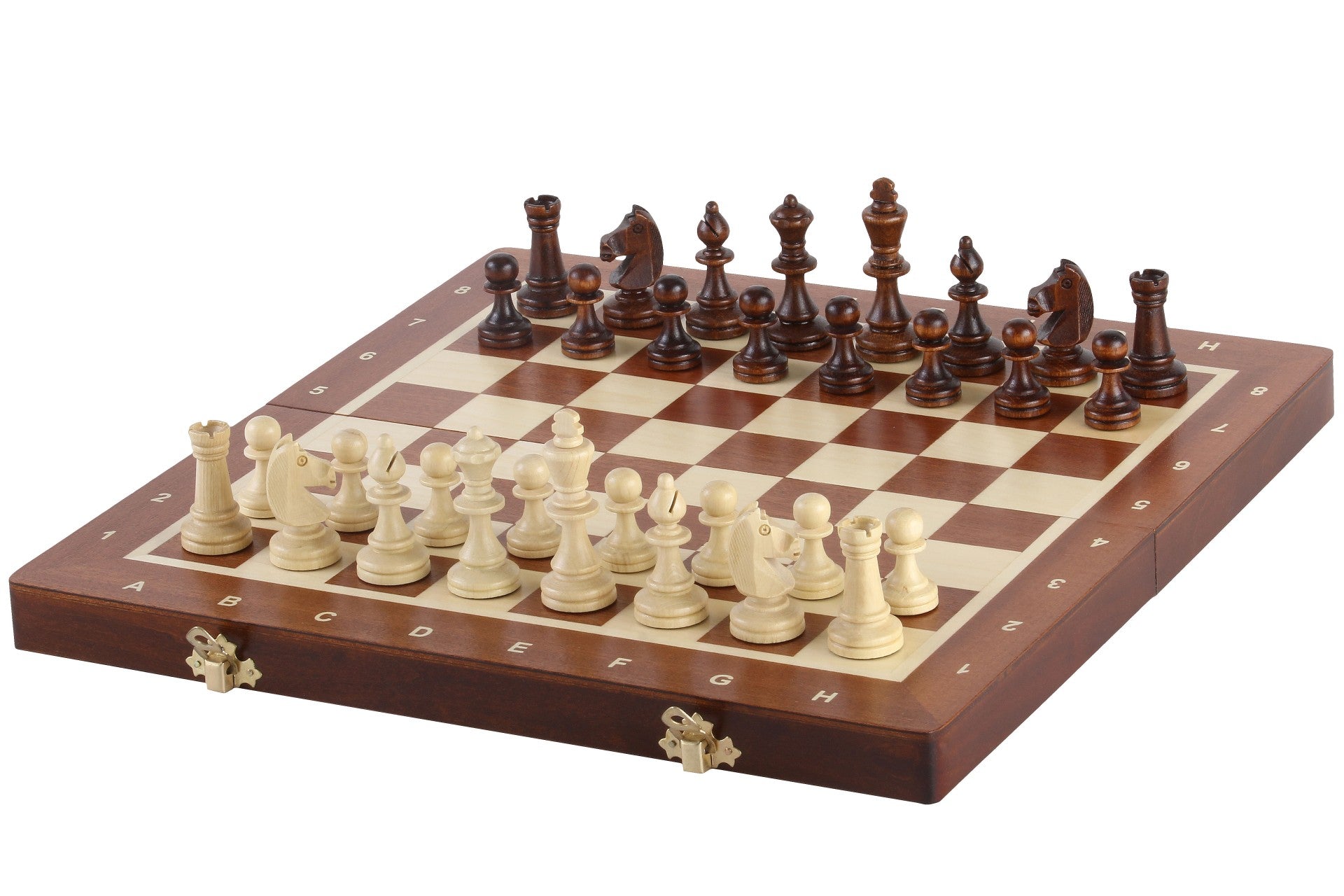 Zestaw szachów z intarsją magnetyczną i wkładką (2,64" King)