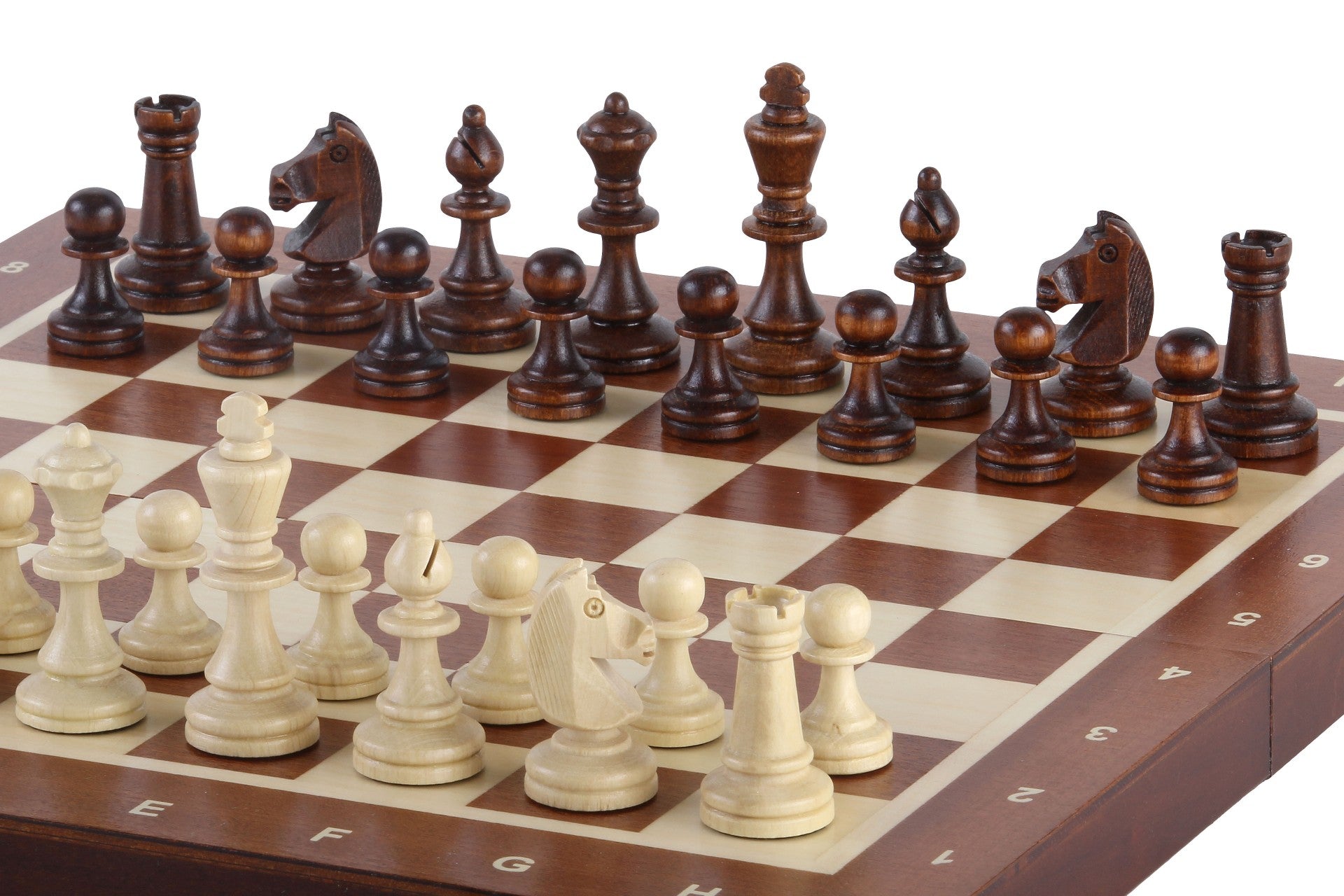 Zestaw szachów z intarsją magnetyczną i wkładką (2,64" King)