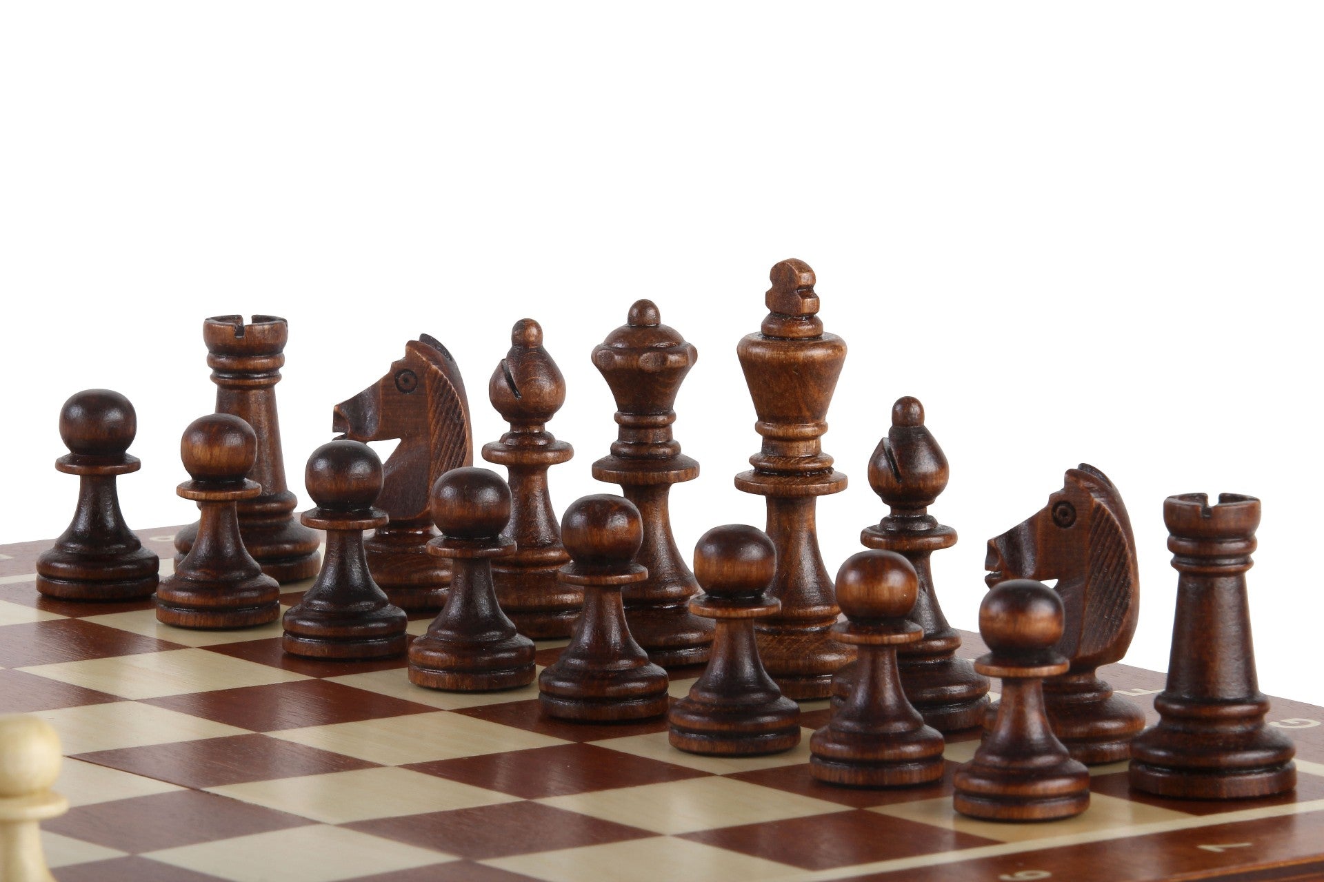 Zestaw szachów z intarsją magnetyczną i wkładką (2,64" King)