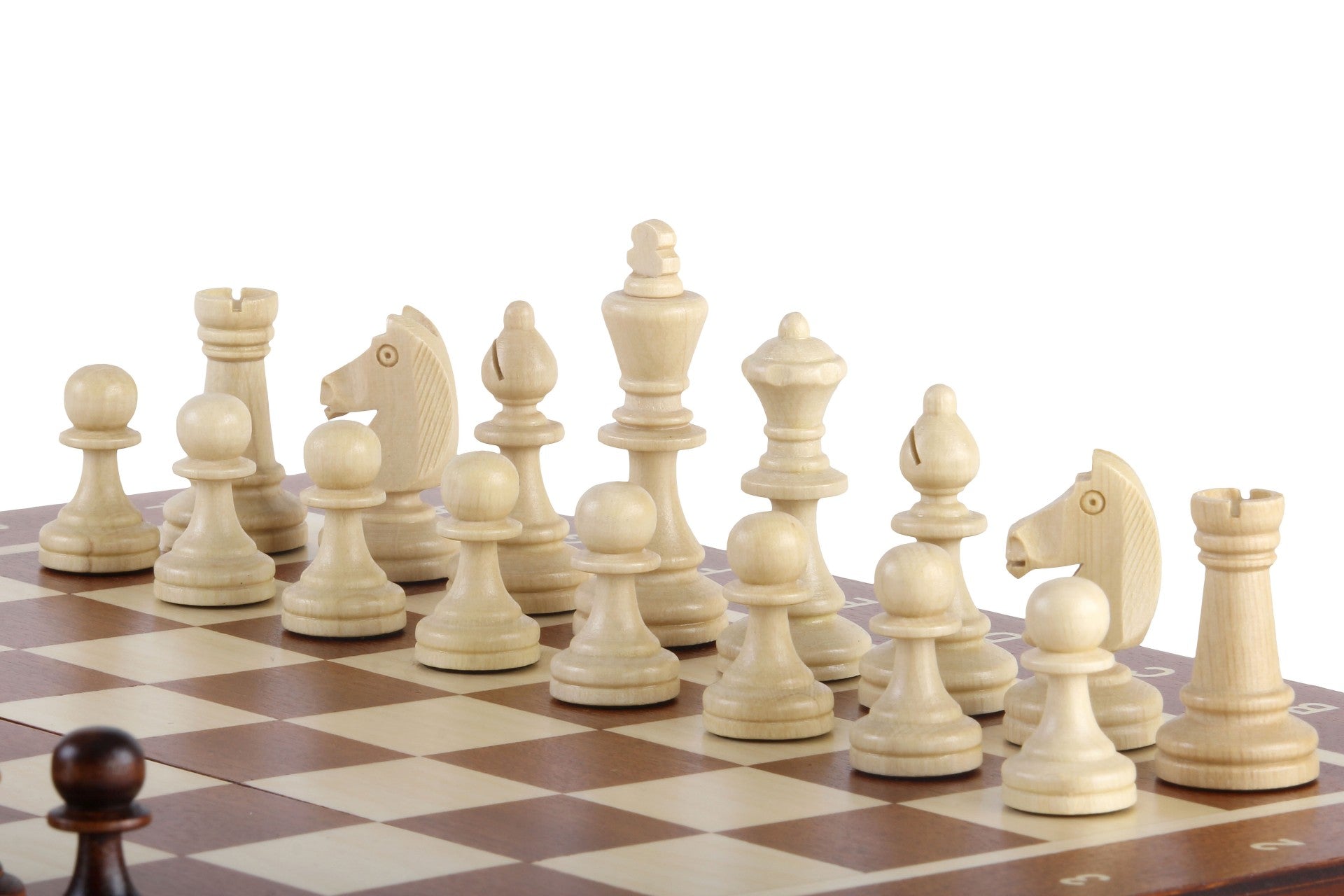 Zestaw szachów z intarsją magnetyczną i wkładką (2,64" King)