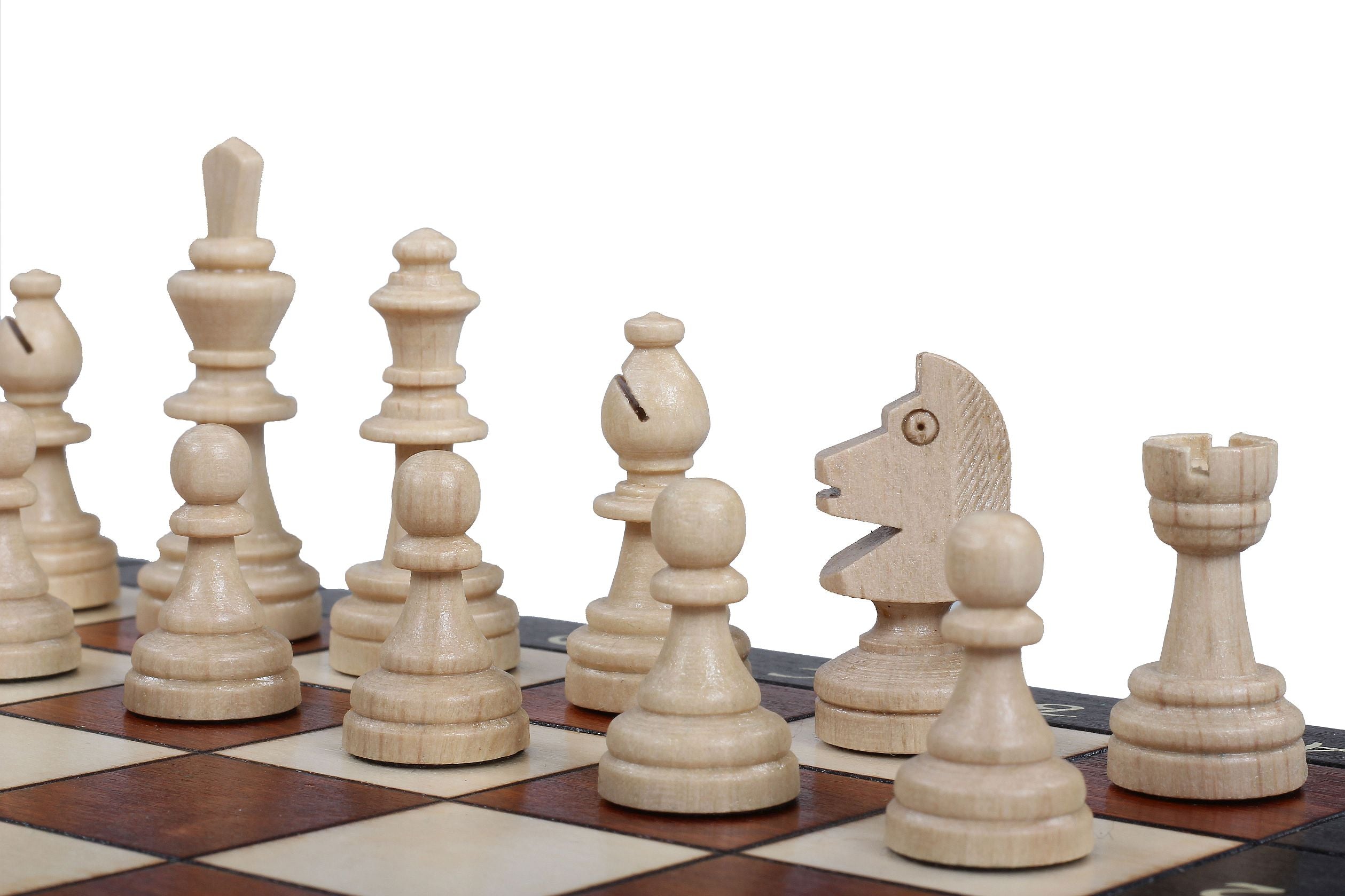 Magnetyczny zestaw szachowy, brązowy, z wkładką (2,36" King)