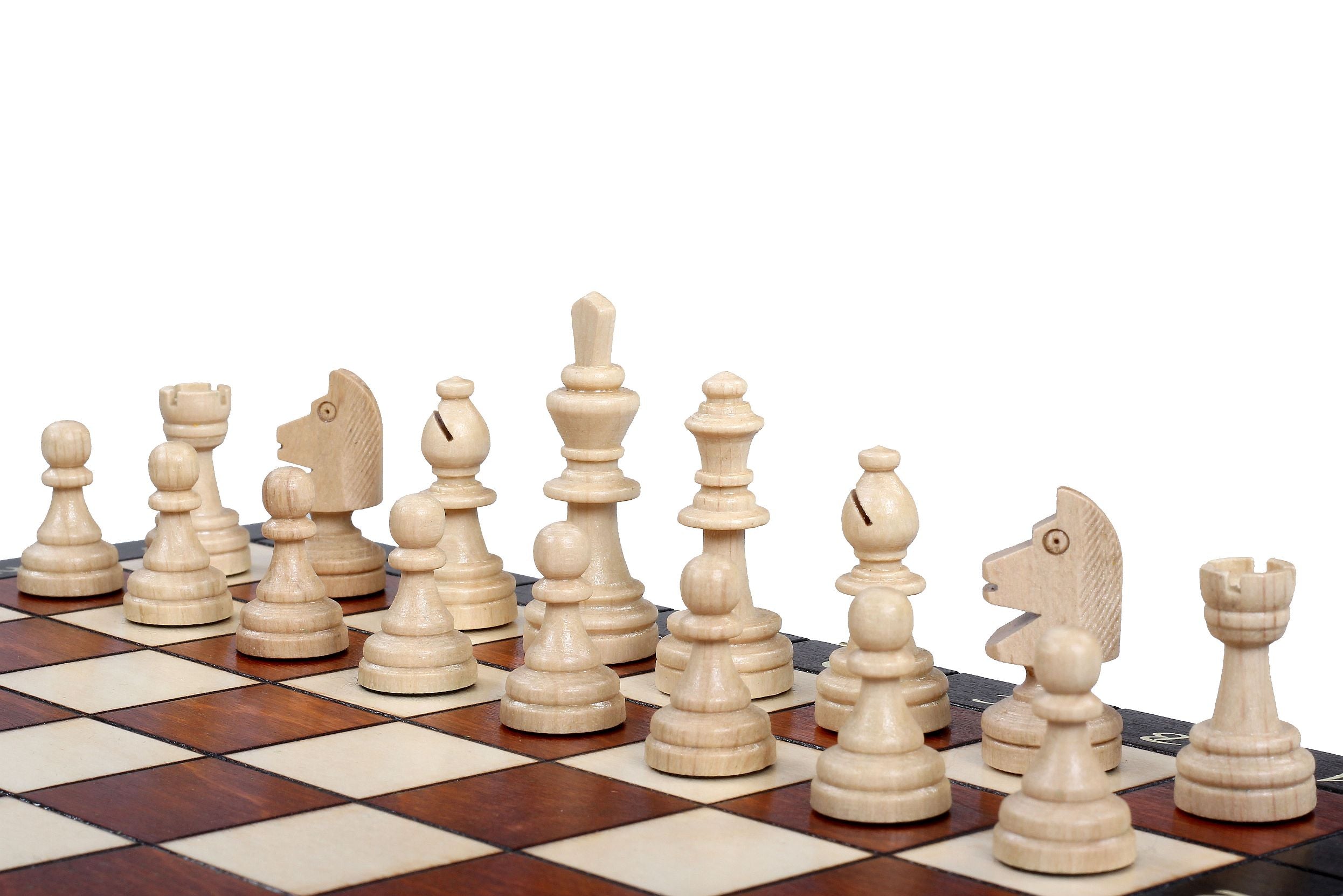 Magnetyczny zestaw szachowy, brązowy, z wkładką (2,36" King)