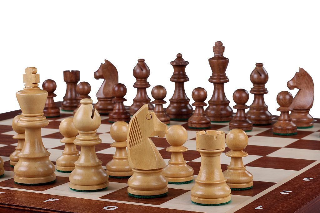 German Knight Tournament Chess Set No 5 Acacia and Boxwood