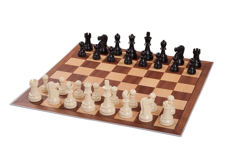 Zestaw szachowy DGT Brown z zegarem DGT 1002 i ważonymi figurami 3,39 cala królewskiego
