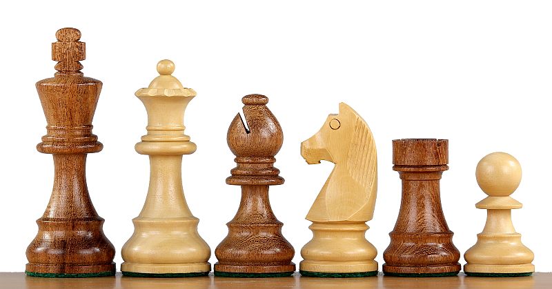 Niemieckie figury szachowe Staunton 3,75" z akacji i bukszpanu