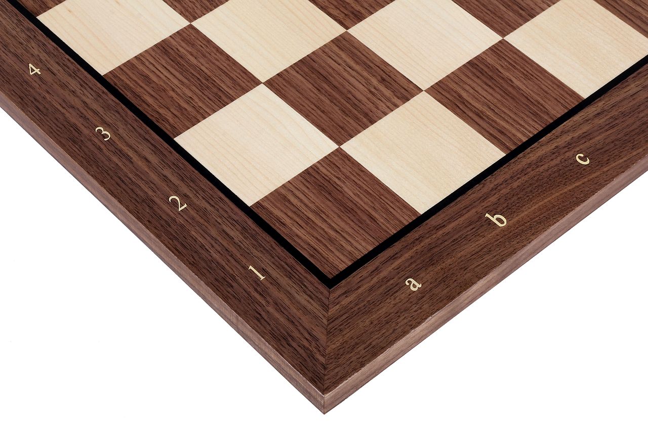 Szachownica orzechowo-klonowa 18,9″ – z notacją