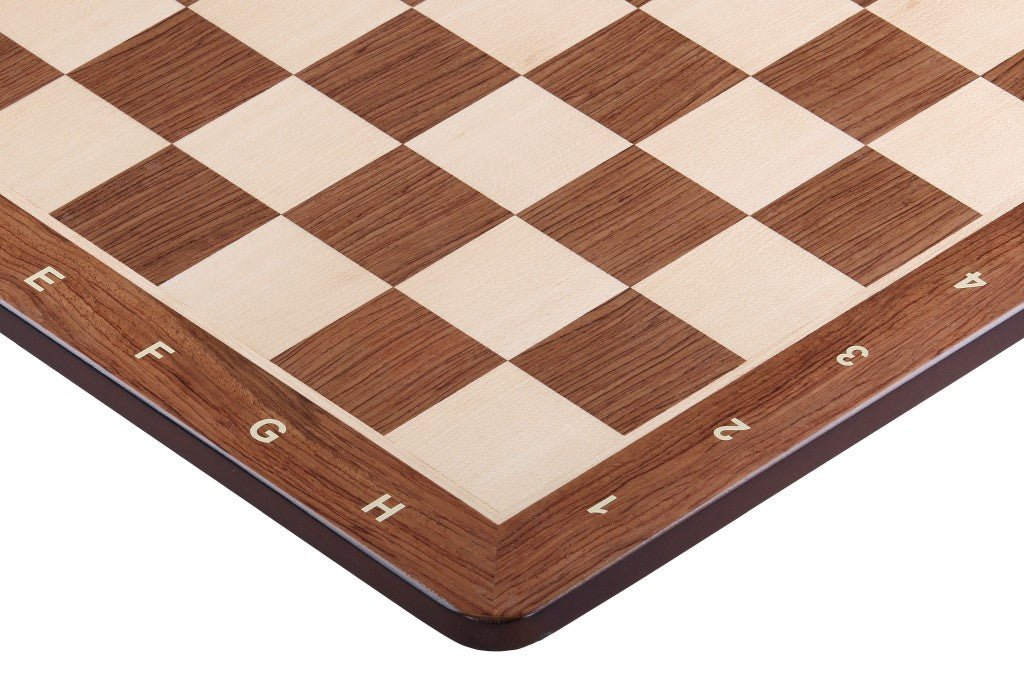 Szachownica Padauk &amp; Sycamore 15,7″ – z notacją, zaokrąglone rogi
